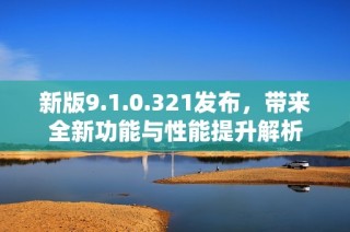 新版9.1.0.321发布，带来全新功能与性能提升解析