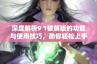 深度解析9 1破解版的功能与使用技巧,助你轻松上手