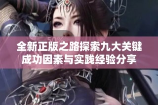 全新正版之路探索九大关键成功因素与实践经验分享