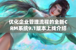 优化企业管理流程的全新CRM系统9.1版本上线介绍