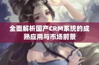全面解析国产CRM系统的成熟应用与市场前景