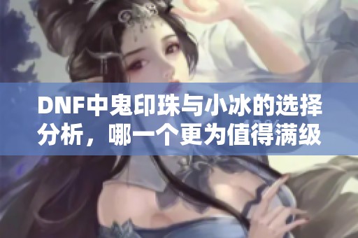 DNF中鬼印珠与小冰的选择分析，哪一个更为值得满级培养