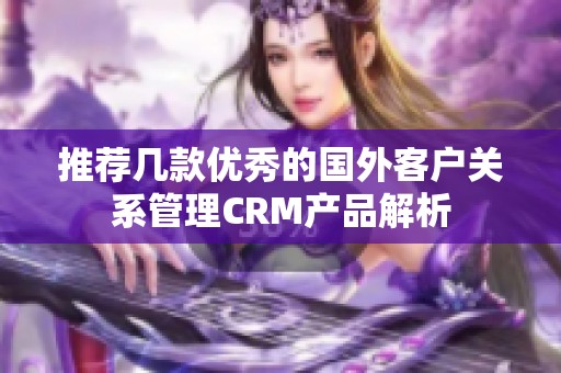 推荐几款优秀的国外客户关系管理CRM产品解析