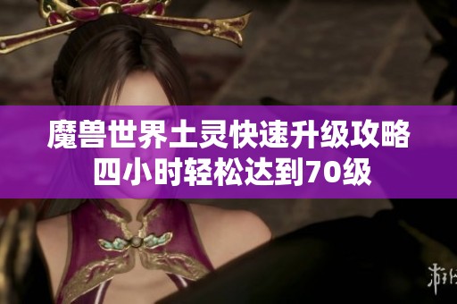 魔兽世界土灵快速升级攻略 四小时轻松达到70级