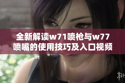 全新解读w71喷枪与w77喷嘴的使用技巧及入口视频解析