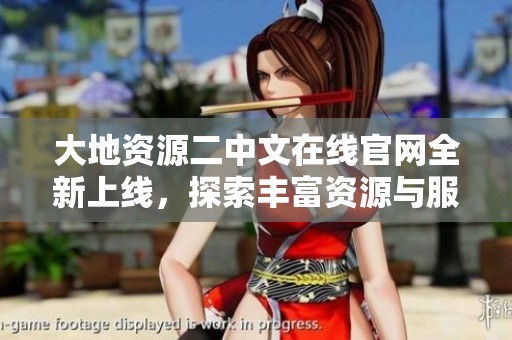 大地资源二中文在线官网全新上线，探索丰富资源与服务内容