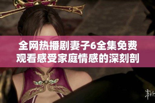 全网热播剧妻子6全集免费观看感受家庭情感的深刻剖析与纽带