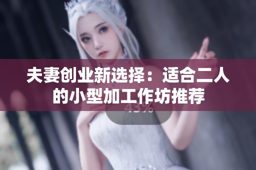 夫妻创业新选择：适合二人的小型加工作坊推荐
