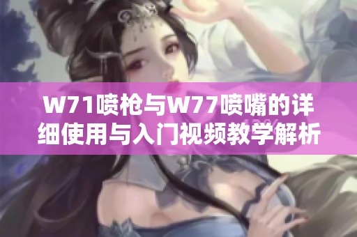W71喷枪与W77喷嘴的详细使用与入门视频教学解析