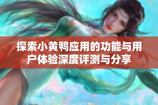 探索小黄鸭应用的功能与用户体验深度评测与分享